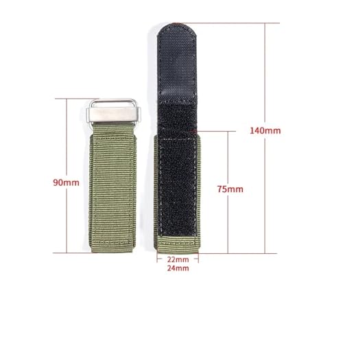 Bracelet montre nylon ajustable 22mm 24mm résistant à scratch - 2