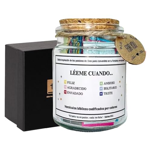 YNPQTDS Frasco De Versículos De La Biblia, Versículos De La Biblia En Un Frasco, Bible Verses In A Jar Para Emociones Y Sentimientos Con 90 Tarjetas Bíblicas Coloridas Regalos Cristianos
