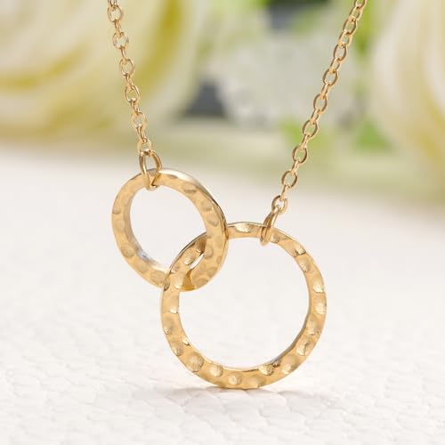 MIXJOY Big Sis Lil Sis Interlocking Circles Necklace Gifts for Women Girls, Best Sister w/Message Card Birthday Jewelry4