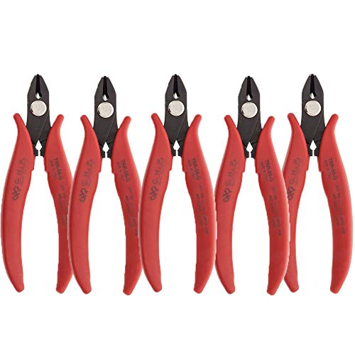 Hakko Chp Trr-58-G Macro Soft Wire Cutter, Flush Cut, 3.0Mm Hardened Carbon Steel Construction, Hrc 58, 21-Degree Angled Jaw, 14Mm Jaw Length, Wide Head, 10 Gauge Maximum Cutting Capacity (5 Pack) #TOP1