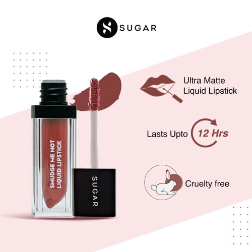 Image of SUGAR Cosmetics Smudge Me Not Liquid Lipsticks for Women | Transferproof & Waterproof | Lasts 12+ Hours | Matte Lipstick | 4.5ml - 13 Wooed By Nude (Peach Nude)