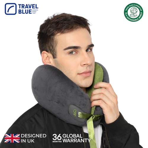 Image of Travel Blue Infinity Travel Ergonomic Neck Pillow Enjoy uninterrupted Sleep with 360-degree Support with Luxurious Hypoallergenic Material (Green)