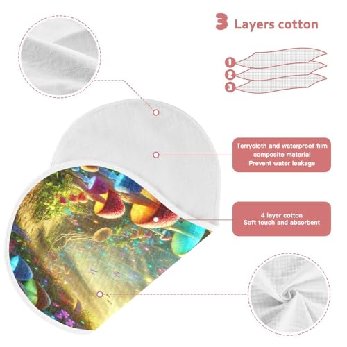 Butterfly Mushroom Yellow Baby Burp Cloths Absorbent Muslin Burp Cloths Soft Burp Cloth Burp Rags Cotton Burp Clothes for Girl Unisex Boy Newborn 1 Pack 22x11 Inches3