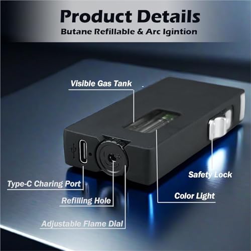 Encendedor de butano con sensor de gravedad y llama suave miniatura 6