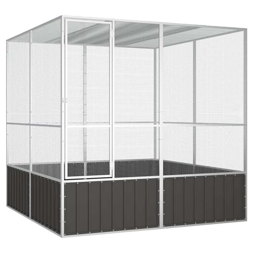 Tidyard Jaula para Pájaros Grande de Acero Galvanizado con Espacio para Volar y Jugar - Seguridad Reforzada y Diseño Ventilado Modelo DSXYFXLYD-171549ES