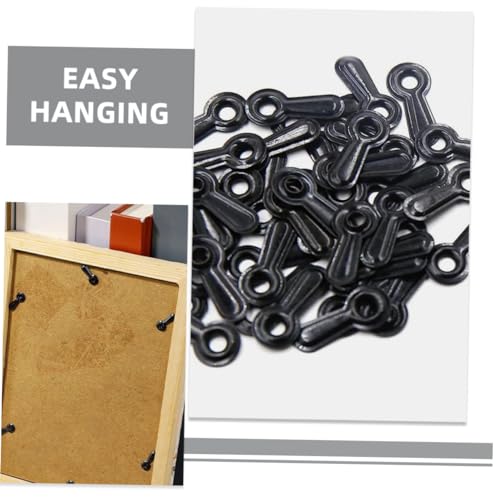 Image of 100pcs Picture Frame Hardware Clips with Screws Backing Fasteners for Easy Picture Hanging Versatile Accessories for and Hotel Use
