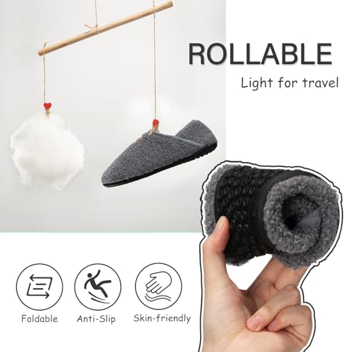 Image of ATHMILE House Slippers for Women Men Indoor Barefoot House Shoes Soft Socks | Furry Slip on Cozy Comfy Flexible Machine Washable Home Bedroom Travel Hospital Yoga Gifts for Mom Grandma