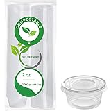 2 oz Eco Friendly Portion Cups with Lids,100 Pcs Biodegradable Jello Shot Cups Condiment Containers,Sauce Containers with Lids