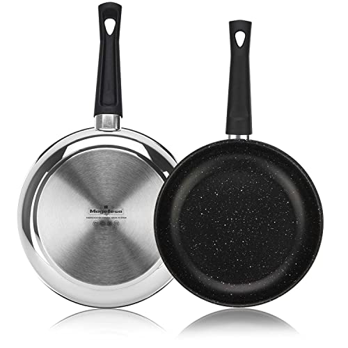 MAGEFESA® Deep Galax set de 2 sartenes antiadherente multicapa efecto piedra 20+26cm Ø,...