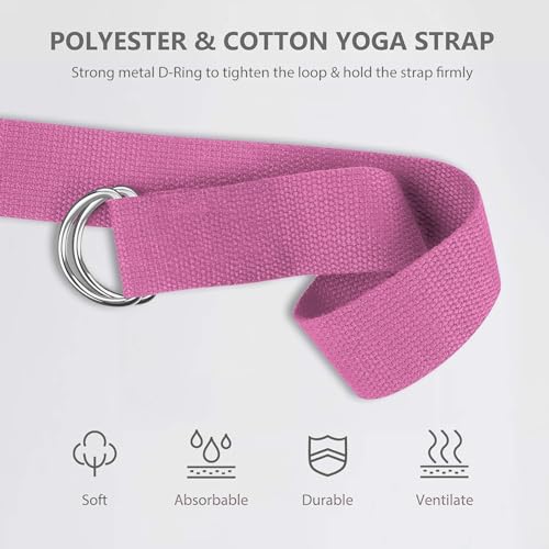 WY8 Yoga Blocks Set of 2 with Strap and Elastic Resistance Band EVA Foam Soft and Sturdy Non-Slip Lightweight Yoga Bricks for Balance, Stretching, Pilates, Meditation, and Deep Flexible Poses - Image 6