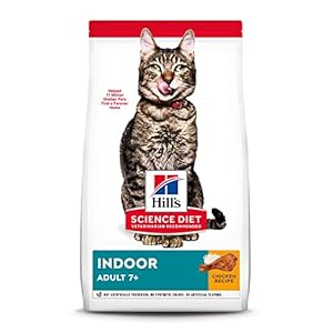 Hill’s Science Diet Dry Cat Food, Adult 7+ for Senior Cats, Indoor, Chicken Recipe, 7 lb. Bag