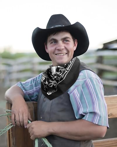 100% cotton Bandana Scarf With Leather Scarf Buckle, Retro sail pattern Neck Scarf for Men & Women Cowboy Scarves3