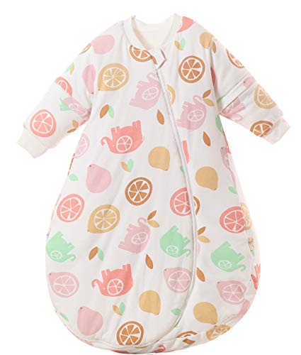 CYUURO Baby Organic Sleeping Bag Winter Detachable Sleeve Wearable Blanket,Medium,50-68?