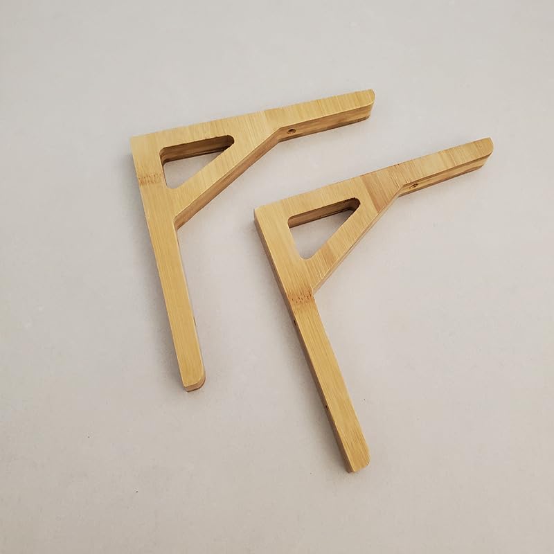 Staffe triangolari in legno resistenti, 2 pezzi, supporti per mensole galleggianti da parete, staffe ad angolo retto verniciate con accessori per una decorazione elegante della casa