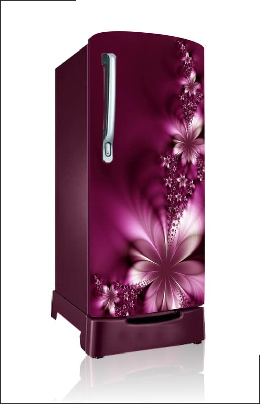 Ruby Décor Decorative Beautiful Purple Flower Design Sticker Refrigerator Door Sticker PVC Vinyl Fridge Wrap Sticker for Home (120 cm x 60 cm or 48 X 24 Inches)-image-37
