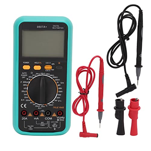 9807A デジタルマルチメータ、サウンドアラーム付きハンドヘルドマルチメータ、電気技師用電圧テスター、AC 電圧 t 静電容量周波数温度