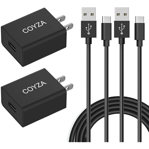 COYZA 18W Fast USB Wall Charger, 2 Pack Quick Charge 3.0 Rapid Charging Block Compatible with Samsung Galaxy A42 A32 A31 A41 A51 A71 A71s A54 A53 A52 5G Travel Plug Adapter+2*6.6FT Type C Cable Cord Cover