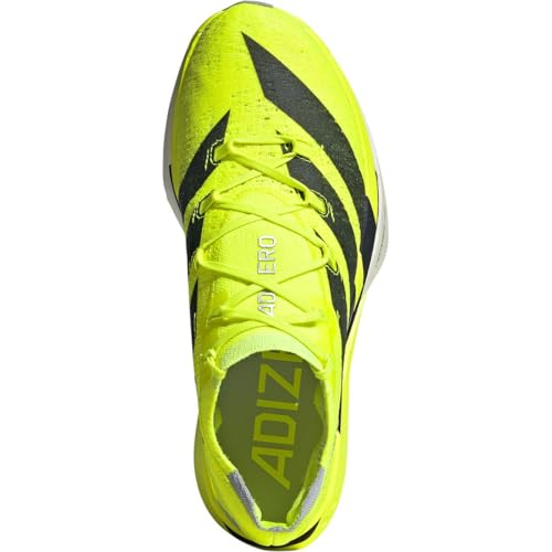 Adizero Prime X3 Strung Running Shoe, Lucid Lemon/Core Black/Halo Silver, Mens 12.03