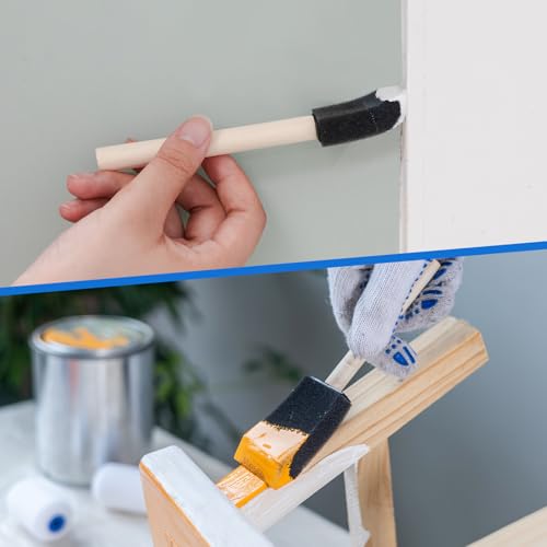 Mister Rui Paint Roller Kit, 25 Pack, 2 Inch Foam Paint Roller, Small Paint Rollers, Paint Roller Tray Liners, Sponge Brush with Plastic Sheeting, Mini Rollers for Painting Furniture - Image 7