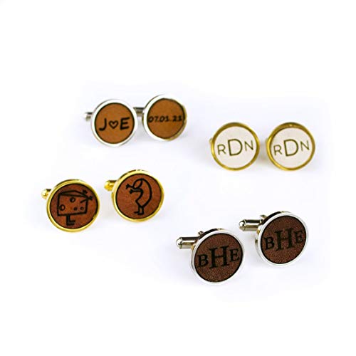 Mancuernillas de cuero personalizadas para hombre miniatura 2