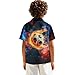 Dremagia Galaxy Soccer Shirts for Boys Short Sleeve Summer T-Shirt with Button Basic Style Tees Age 12 Months-12 Years Spread Collar Classic Fit Dress Costume Quick Dry Sports Activewear
