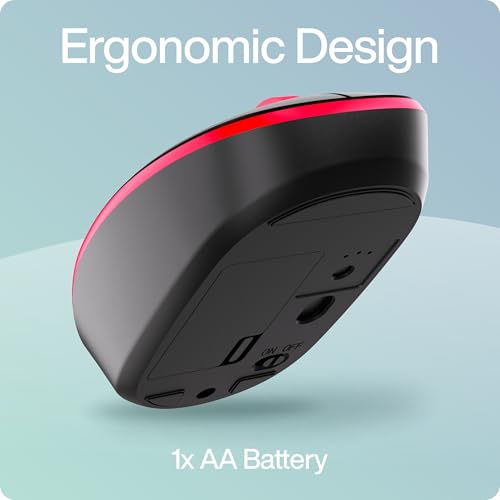 Image of TAG WM500 Black /Red Wireless Mouse, 2.4GHz USB Receiver, Dedicated DPI Button (800 /1200 /1600), 4 Buttons, Ambidextrous & Light, Power-Saving, 10m Range, 1x AA Battery, Supports Windows /Mac /Linux /iOS