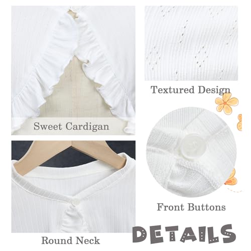 Little Girls' Long Sleeve Knitted Bolero Baby Kids Button Closure Shrug Sweaters Cover Up Jacket Tops2