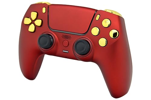 Image of Custom Controllerzz Custom Wireless Controller Compatible with PS5 - Multiple Designs Available (Red & Gold Chrome)