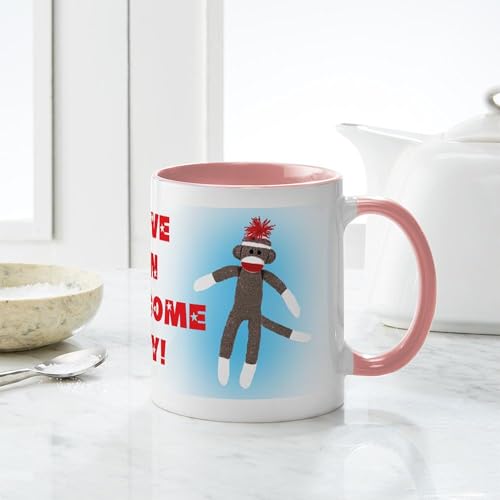 Taza de cerámica 11 oz Awesome Sock Monkey miniatura 6