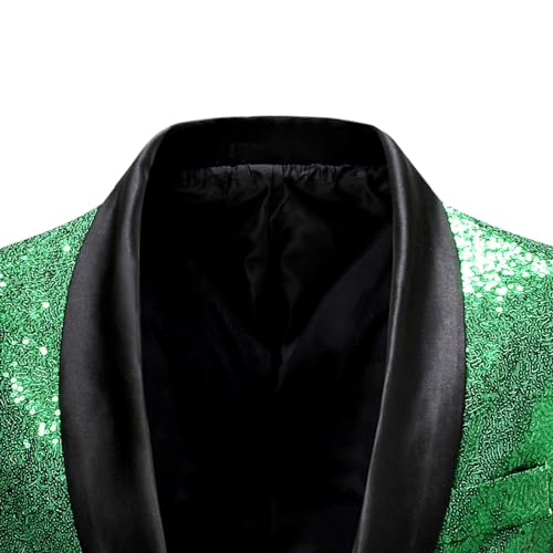 Generic Men's Shiny Sequins Blazer Tuxedo Party Dinner Prom One Button Suit Jacket Shawl Lapel Tuxedo for Wedding, Banquet3