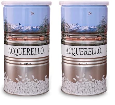 Riso Acquerello invecchiato 1 anno, lattina da 1 Kg (Confezione da 2)