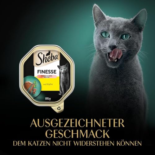 SHEBA Schale Nassfutter für Katzen Finesse Feine Pastete mit Huhn 22 x 85g