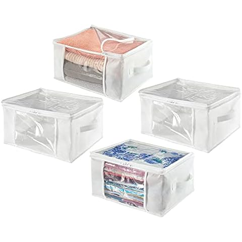 mDesign 4er-Set Aufbewahrungsbox - mittelgroße, faltbare Stoffkiste aus Polypropylen Cover
