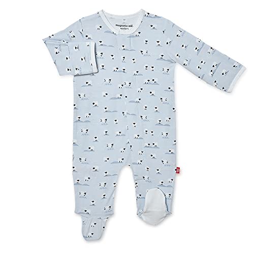 Image of Magnetic Me Footie Pajamas Soft Modal Baby Sleepwear with Quick Magnetic Fastener | Boys and Girls Sleeper Preemie-24 Months