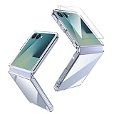 Natbok for Samsung Galaxy Z Flip 7 Case with 1 Pack Front Screen Protector,Ultra-Thin Transparent Hard PC and Soft TPU Cover Phone Case for Galaxy Z Flip 7, Metal Connector Folding Convenient,Clear
