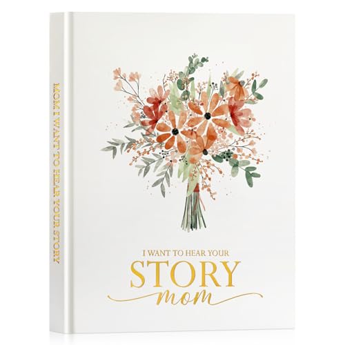 Lanpn Mama Cuentame la historia de tu vida, Diario guiado de la vida de Mamá Libro de Cuero recuerdos Día de la Madre con 270+ preguntas Mom Sroty Book Journal Cumpleaños Navidad Regalo, Inglés