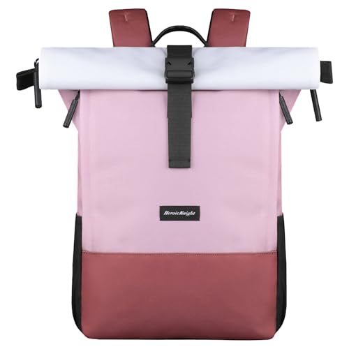 HEROIC KNIGHT Mochila Rolltop, mochila impermeável para laptop de 15,6 polegadas com porta de carregamento USB, mochila de viagem expansível para homens e mulheres, mochila casual para trabalho