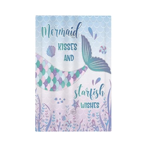 Mermaid Tail Girls Colorful Sea Ocean Animal Scale 1 Gang Light Switch Covers No Device Wall Plate Decorative Unique Blank Switchplate Electrical Faceplate for Nursery Kidroom Bedroom Decor