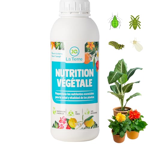 JQ LA TERRE ® | JABON POTASICO PARA PLANTAS DE 1 LITRO insecticida plantas natural insecticida oruga, cochinilla, pulgon, mosca blanca, trips y araña roja Biodegradable, aporte de potasio
