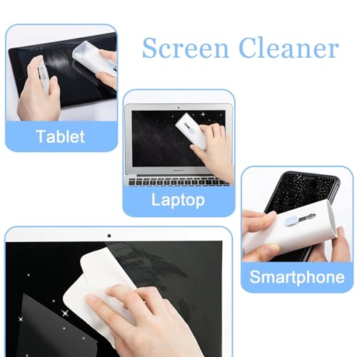 Image of Elfora 7 in 1 Electronic Cleaner kit | Cleaning Kit for iPad | iPhone | Airpods | Monitor Screen | Keyboard | Dust Brush Including Soft Sweep | Swipe | Airpod Cleaner Pen | Key Puller and Spray Bottle