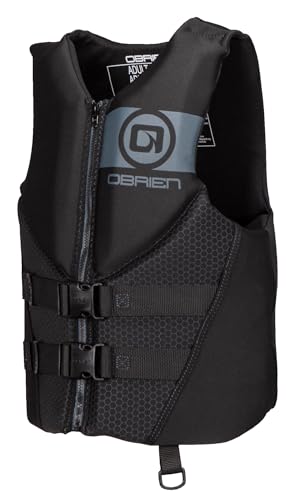 O'Brien Men’s Traditional RS Life Jacket – USCG & Transport Canada Approved, Front Hinge with Wide Armholes, Zip Closure & Dual Adjustable Belts