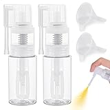 Matio 2 Pcs Glitter Duster Sprayer with 2 Funnels, 35ml Transparent Craft Spray Bottle, Empty Plastic Pump Multi-Purpose Edible Sprayer for Cake, Card, Flower, Scrapbooking, Cardmaking