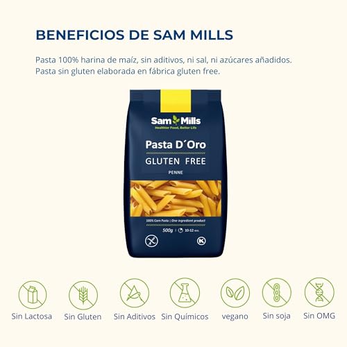Miniatura 5 de Sam Mills - Plumas Sin Gluten - 1 Paquete De 500 G - 100 Harina De Maíz - Fabricado En Instalaciones Sin Gluten - Mejora El Tránsito Intestinal - Ideal Para Dietas Veganas