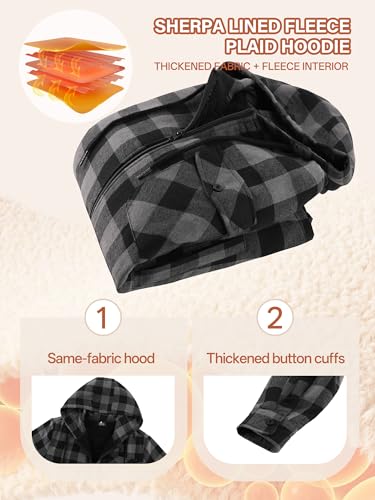 [Prime] ZITY Men's Plaid Flannel Hoodie Shirt Jacket (Various) - image 5