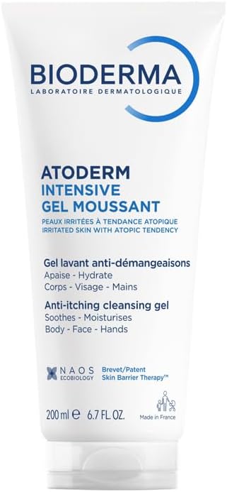 Ultra-Soothing Foaming Gel Atoderm Intensive Gel Moussant | Anti-Itching Cleanser With Niacinamide, 200ml