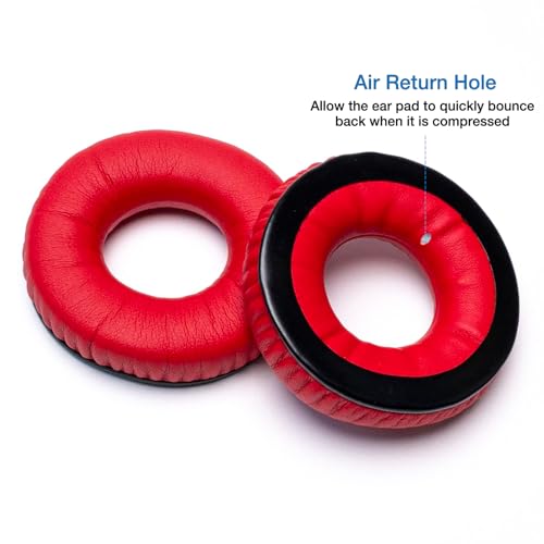 Image of Rainbow Color Ear Pads Headband Cushion Kits Compatible with Sennheiser HD25 HD250BT HD25-ll HD25S Il HMD25 Headphone Foam Covers (Red Sets)