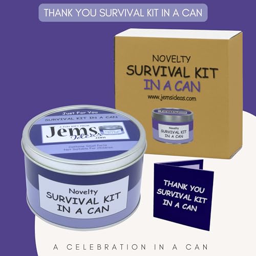 Thank You Survival Kit In A Can - Fun Novelty Gift For Men or Women Him or Her. Humorous Thank You Card & Present for A Neighbour Friend Teacher Work Colleague Wedding Guest. (Purple/Lilac) - Image 6