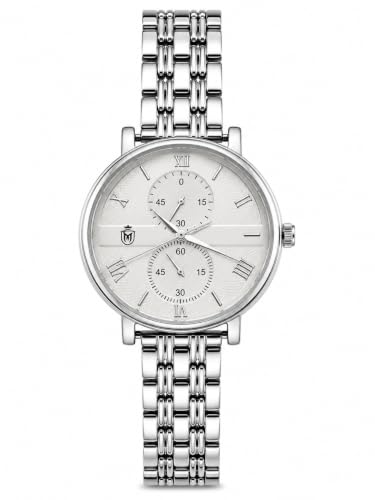 Image of MOOVER Women's Analog Quartz Watch with Stainless Steel Strap