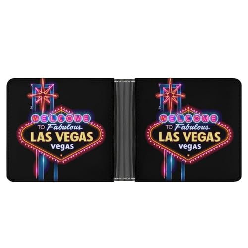 Welcome to Fabulous Las Vegas Leather Wallets for Men Slim Bifold Purse Clutch Double-Sided Printing