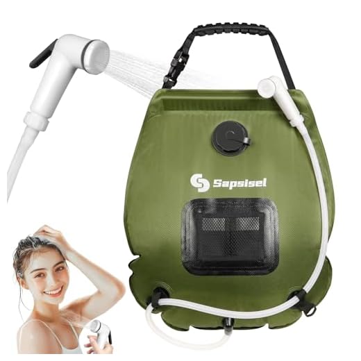 sapsisel Camping Shower Bag, 5 Gal/20L Solar Heating Camping Shower with Upgraded Hose and Shower Head, Portable Shower for Camping, Solar Shower
